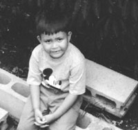 small kid posing